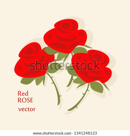 floral illustration. rose bouquet icon, flat style
