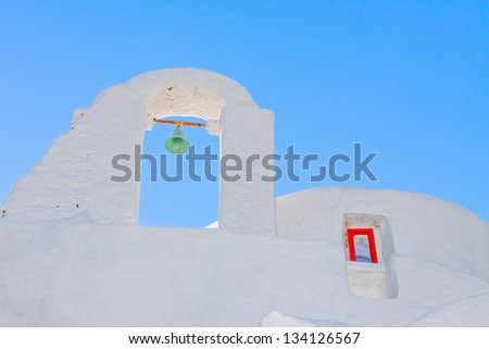 Greece Santorini closeup on church