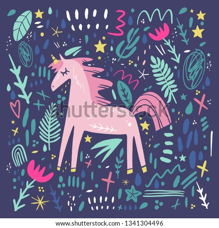Unicorn pattern vector, cute nursery wall art, animal prints, pastel baby room decor pictures, clip art, Illustrator EPS and JPG
