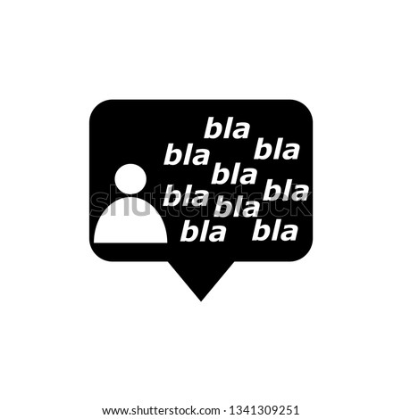 bla bla speech bubble illustration with a user icon for t-shirt print and other uses