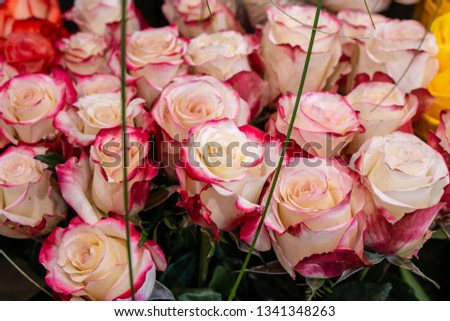 White-red rose bouquet