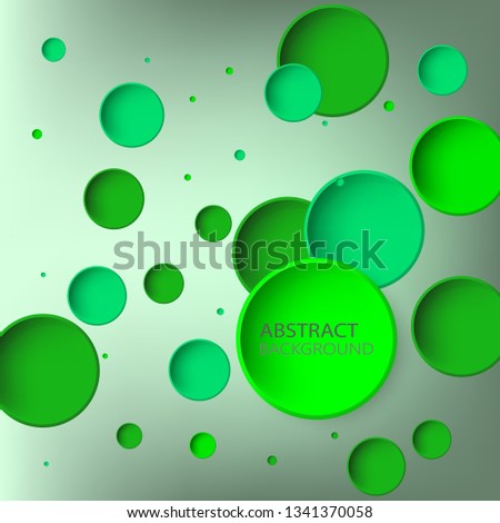 
Vector green circles on an abstract background. Brochure template