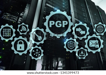 PGP. Pretty Good Privacy. Technology Encryption and Security concept.
