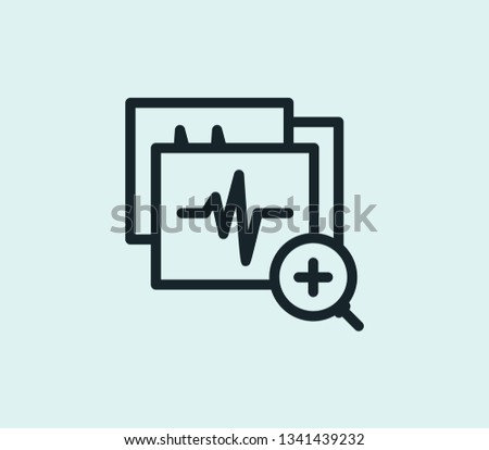Diagnostic icon line isolated on clean background. Diagnostic icon concept drawing icon line in modern style. Vector illustration for your web mobile logo app UI design. Royalty-Free Stock Photo #1341439232
