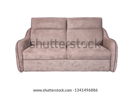 Isolated contemporary beige sofa