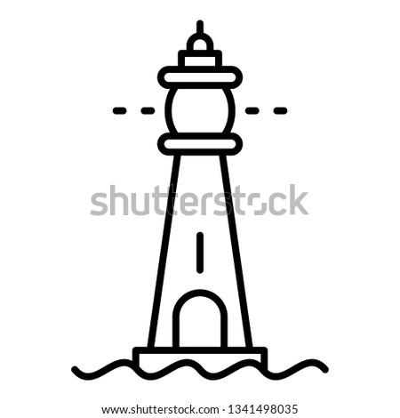 Glass lighthouse icon. Outline glass lighthouse vector icon for web design isolated on white background