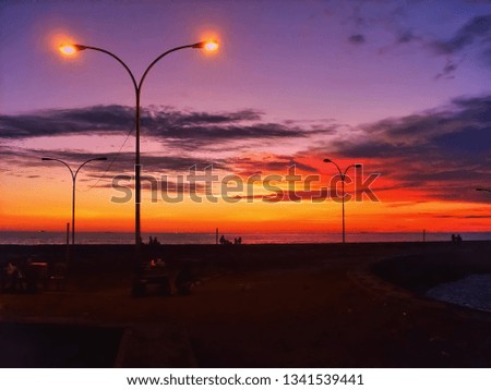 sunset in the beach paradise in west sumatra indonesia