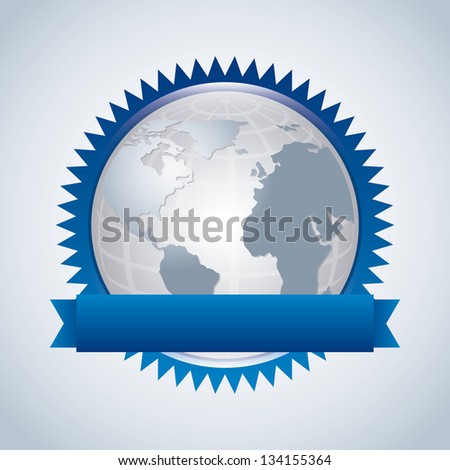 earth icon over gray background. vector illustration
