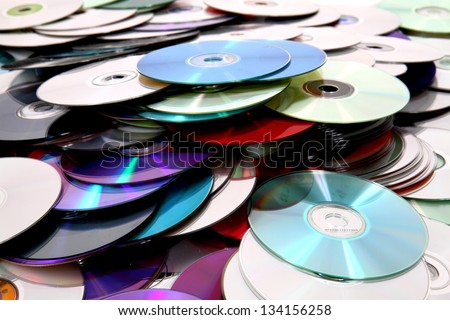 CD and DVD background Royalty-Free Stock Photo #134156258