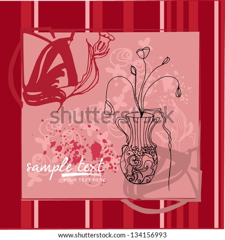 illustrated cute greeting card - vector illustration