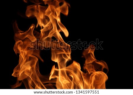 burning flame on dark background