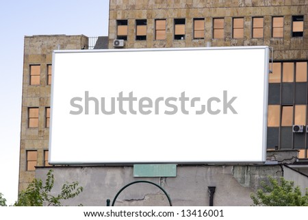 blank billboard in city