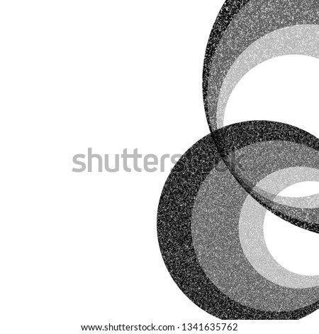 Abstract background, black circle with grunge texture on a white background - illustrations