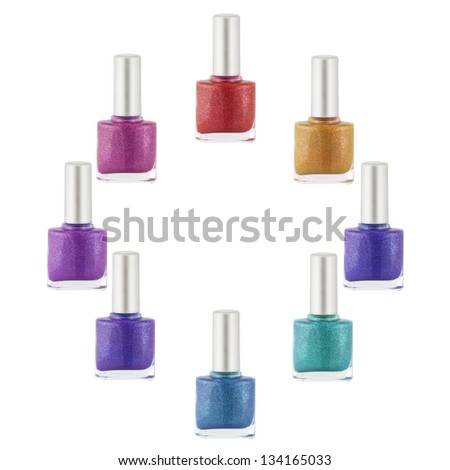 Nail polish rainbow multicolor
