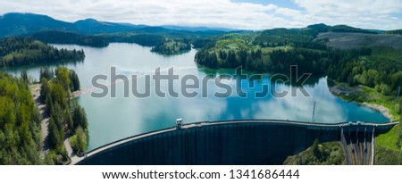 Alder Lake Dam Reservoir Nisqually River Washington Aerial View