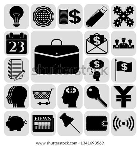 Set of 22 business symbols of icons. Collection. Amazing desing. Vector Illustration.