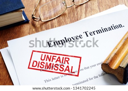 Unfair dismissal stamp on the Employee Termination. Royalty-Free Stock Photo #1341702245