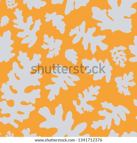 Silver brocade sage seamless illustrated pattern by www.danmaridesign.com. Nature inspired leafy art for fabrics, gift wrapping, stationery, kids, party and interior design. 
