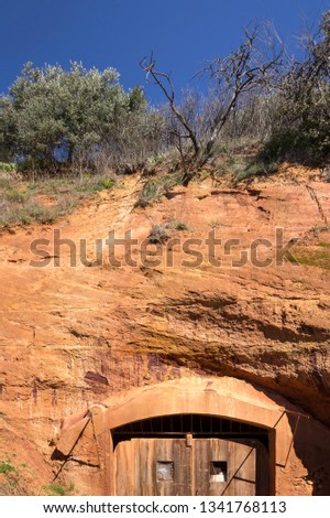 Roussillon is a commune in the Vaucluse department in the Provence. It is noted for its large ochre deposits found in the clay surrounding the village. Ochres are pigments from yellow, orange to red