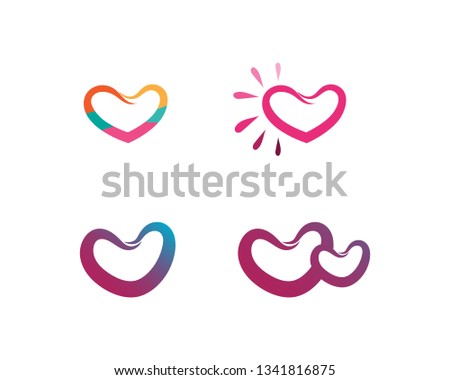 Love Logo and valentine day symbols Vector Template icons app
