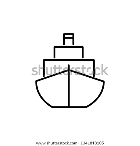 ship floating boat symbol line black icon on white background