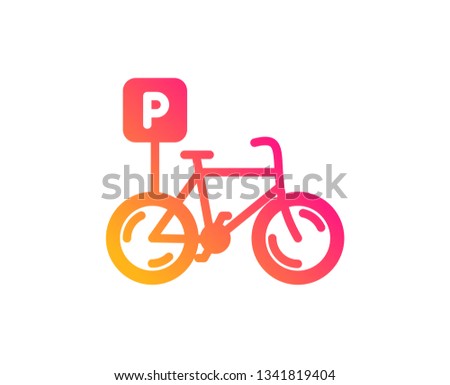 Bicycle parking icon. Bike park sign. Public transport place symbol. Classic flat style. Gradient bicycle parking icon. Vector