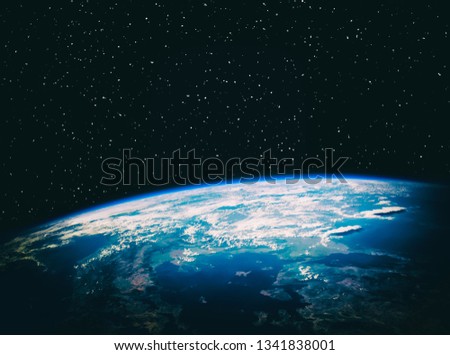 View of the planet earth from space. Gas, nebula, stars. The elements of this image furnished by NASA.

