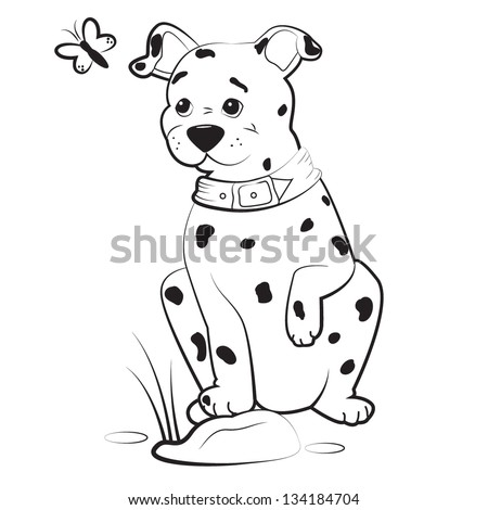 Dalmatian puppy, vector illustration