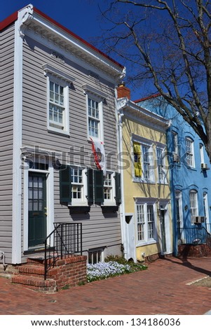 Architecture of picturesque area of Georgetown, Washington DC, United States