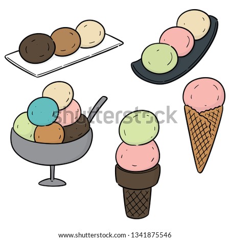 vector set of ice creams