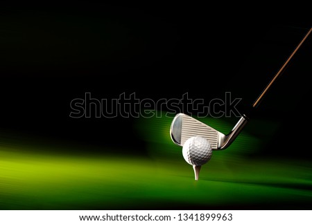 Golf club with ball Royalty-Free Stock Photo #1341899963