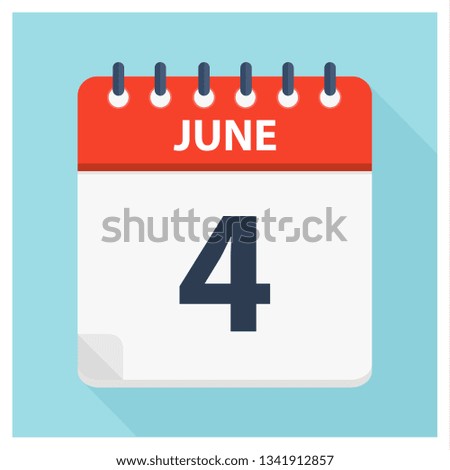 June 4 - Calendar Icon - Calendar design template - Business vector illustration.