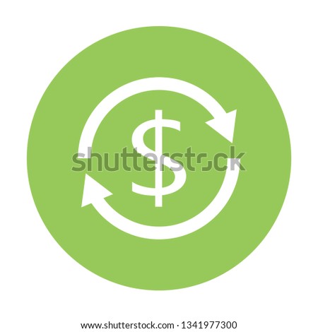 Cost recovery button icon. Money clipart isolated on white background