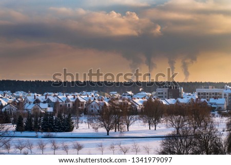 winter nature and town