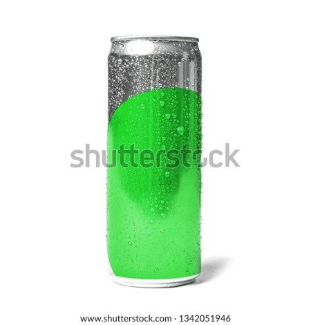 Blank metal can on white background. Mock up for design 