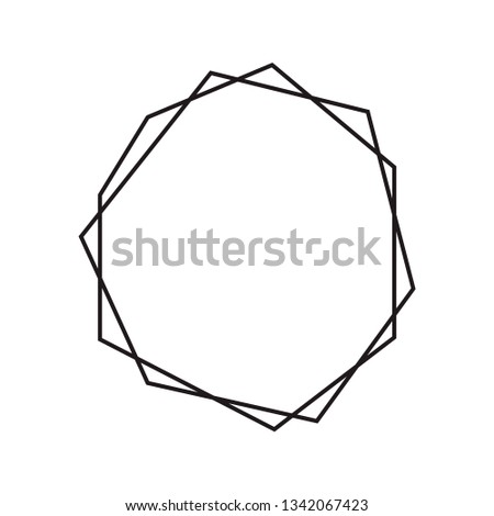 Black ink geometric diamond with place for text. Vector modern design template for wedding or birthday invitation, brochure, poster or business card