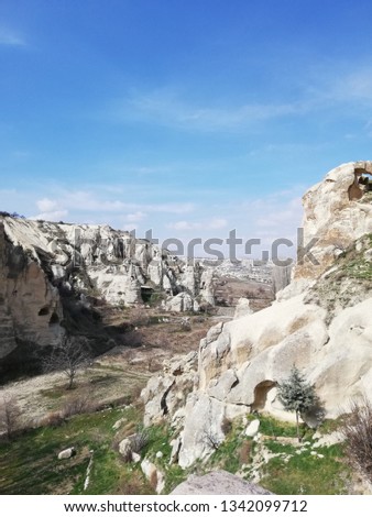 Mushroom Rocks in the Cappadocia valley . Turkey