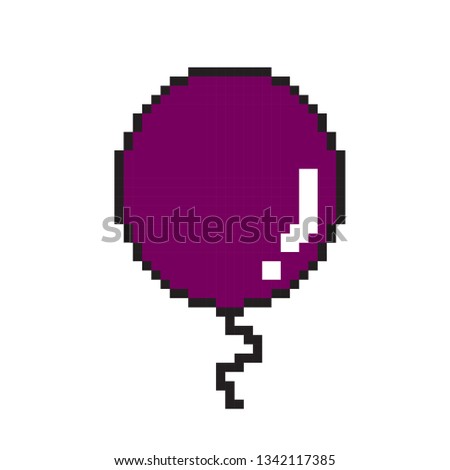 pixel art purple balloons