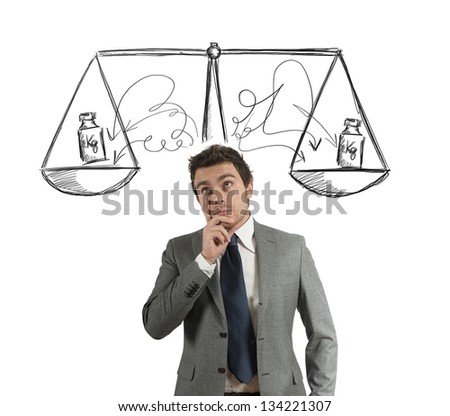 Concept of businessman with his decision