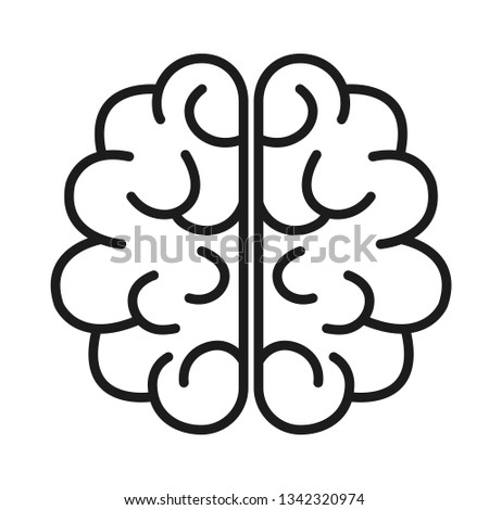 Human brain icon. Outline human brain vector icon for web design isolated on white background.