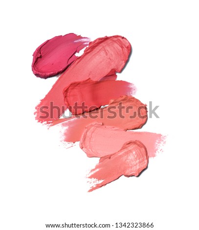 Lipstick smears isolated on white 
