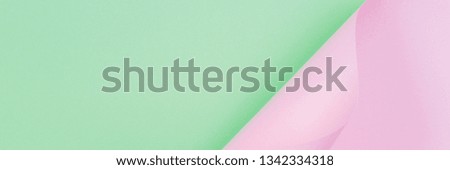 Abstract geometric shape pastel pink and green color paper background