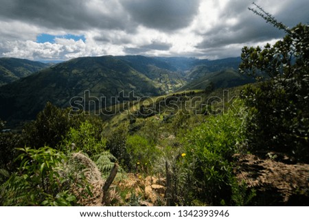 A panoramic view of Cácota country side in Colombia