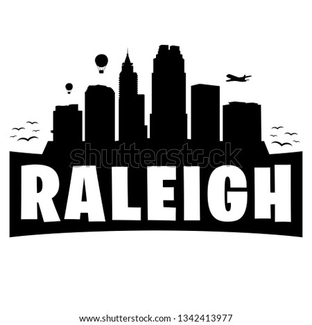 Raleigh North Carolina. City Skyline. Silhouette Banner City. Design Vector. Famous Monuments.