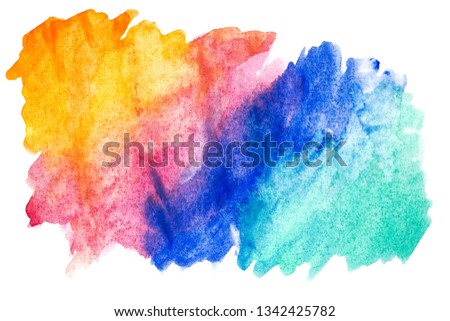 Abstract watercolor art hand paint on isolated white background. Watercolor background.