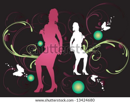 Illustration of dancing women