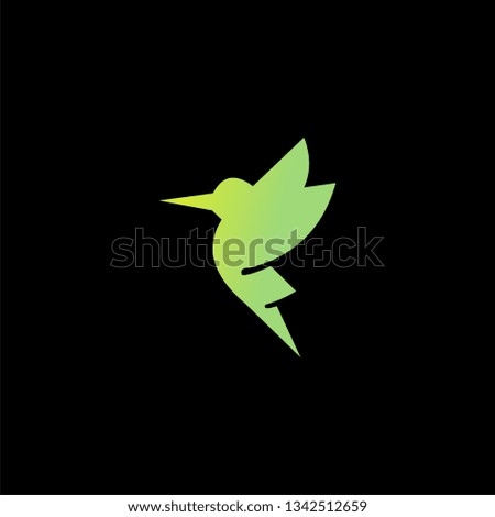 Abstract Flying Bird Logo Design Template, Combine F Letter and Bird Icon