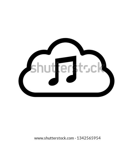 cloud music icon. vector sign.