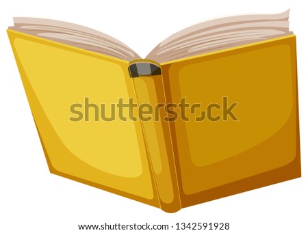 Yellow book on white background illustration