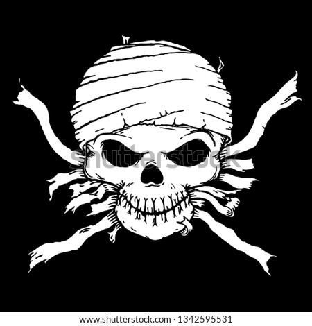 Pirates skulls, Hand drawn-vector art